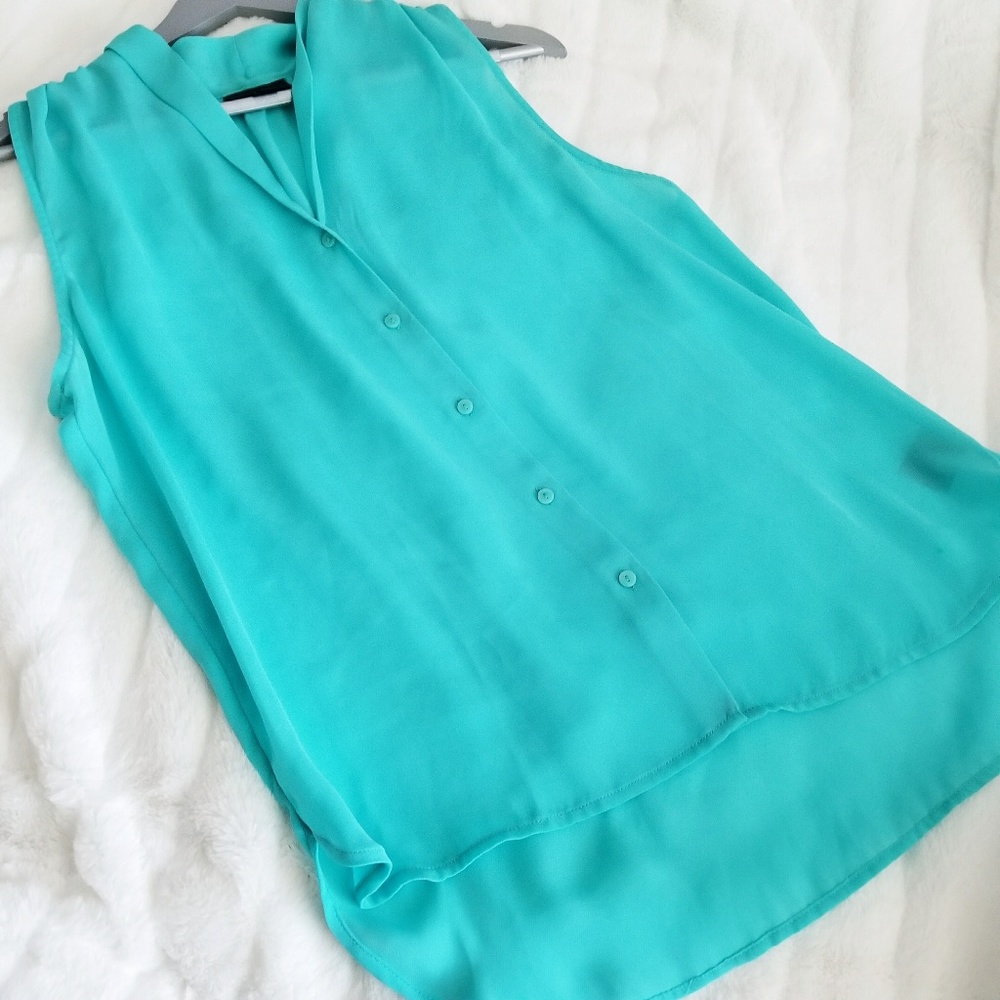Worthington Turquoise Sleeveless Blouse